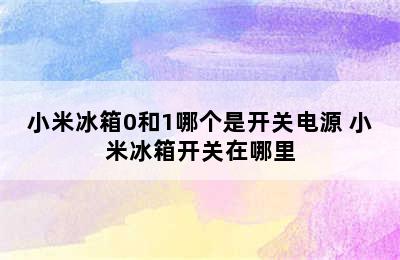 小米冰箱0和1哪个是开关电源 小米冰箱开关在哪里